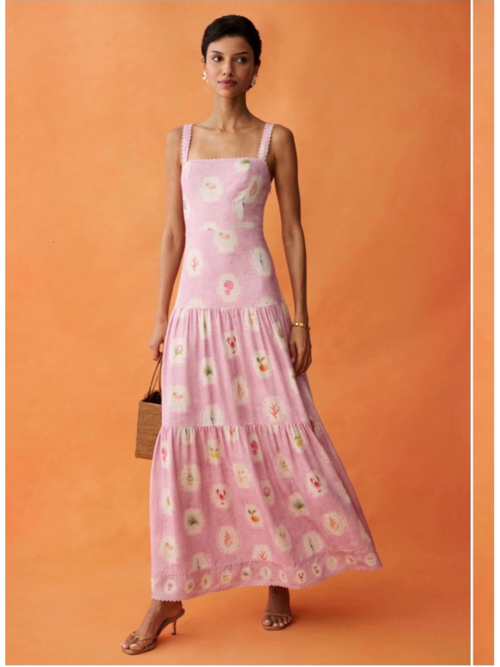 Women's Anaya Ziggy Maxi Dress Pink White Print